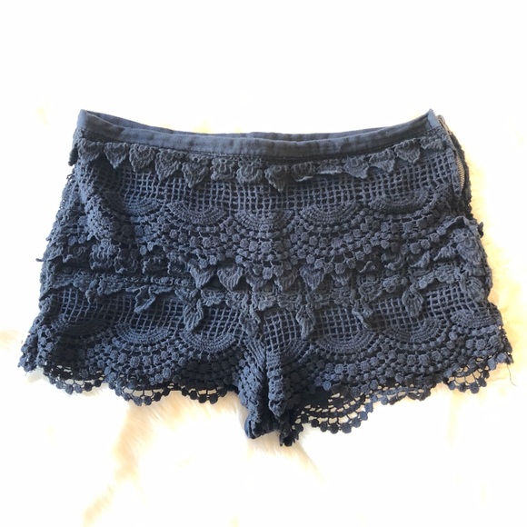 Lush Pants - Lace Scalloped Shorts